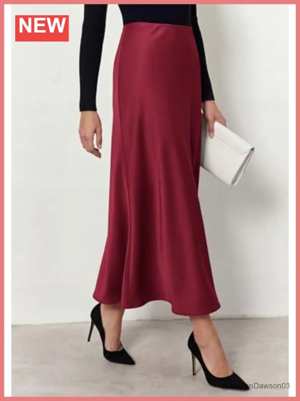 Silk Satin Maxi Skirt Women Mermaid High Waist